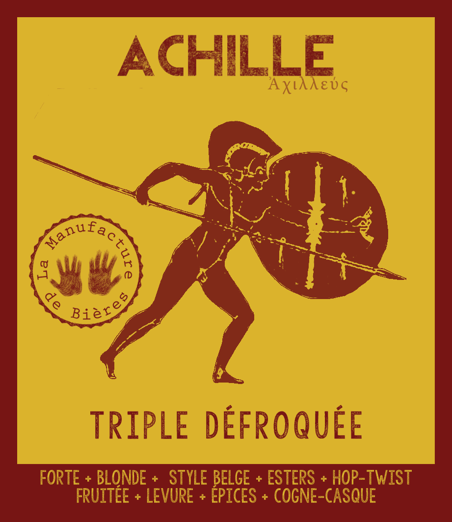 étiquette d'Achille Triple Défroquée de la Manufacture de Bières