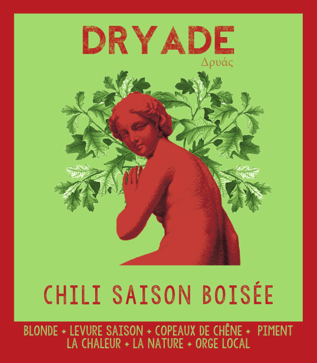 Etiquette de la Dryade de la Manufacture de Bières