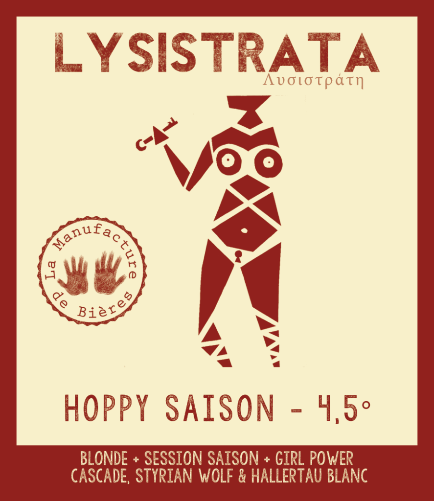 Etiquette de la Lysistrata de la Manufacture de Bières