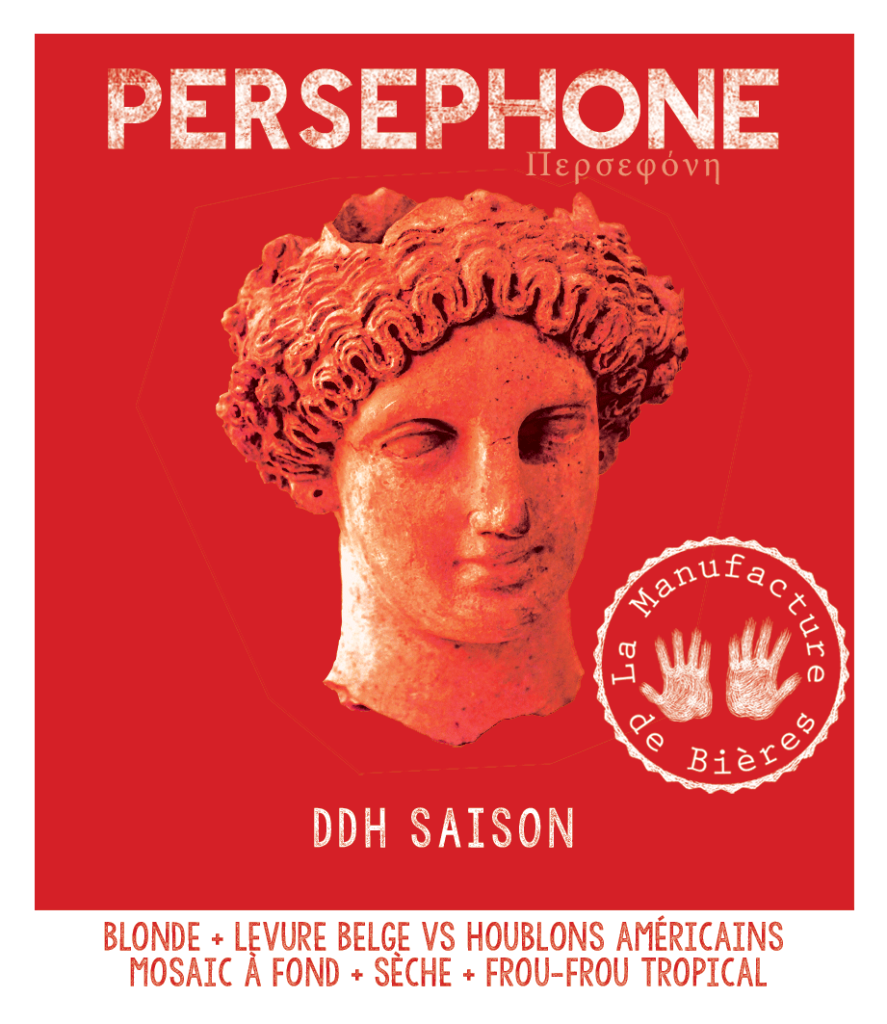 Etiquette de la Perséphone de la Manufacture de Bières
